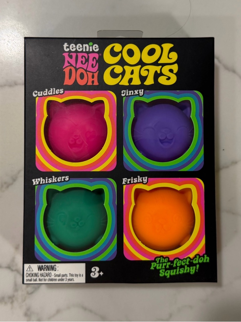 Schylling NeeDoh Teenie Cool Cats Squishy Set of 4 NIB & Authentic